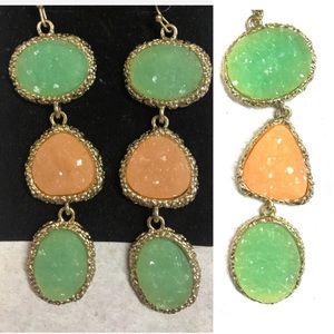 🌟3 Druzy Stones Necklace & earrings set